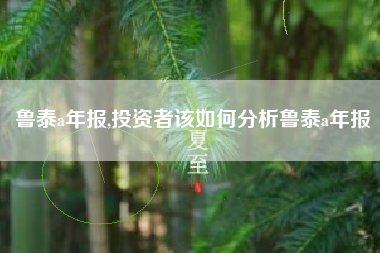 鲁泰a年报,投资者该如何分析鲁泰a年报