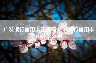 广发银行信用卡正规吗,广发银行信用卡积分怎么用