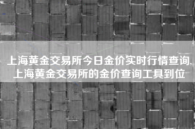上海黄金交易所今日金价实时行情查询,上海黄金交易所的金价查询工具到位