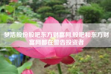梦洁股份股吧东方财富网,股吧和东方财富网都在警告投资者