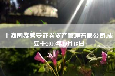 上海国泰君安证券资产管理有限公司,成立于2010年10月18日