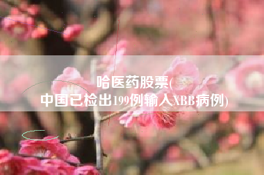 哈医药股票(
中国已检出199例输入XBB病例)