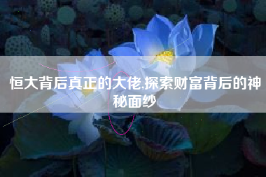 恒大背后真正的大佬,探索财富背后的神秘面纱