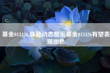 基金013426,最新动态显示基金013426有望表现出色