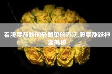 看股票涨跌的最简单的办法,股票涨跌神器揭秘