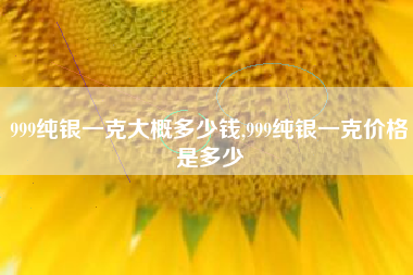 999纯银一克大概多少钱,999纯银一克价格是多少