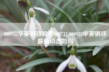 000932华菱钢铁股吧000717,000932华菱钢铁最新动态如何