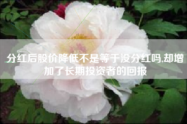 分红后股价降低不是等于没分红吗,却增加了长期投资者的回报