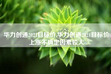 华力创通2021目标价,华力创通2021目标价上涨不确定因素较大
