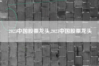 2023中国股票龙头,2023中国股票龙头