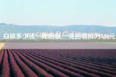 白银多少钱一克回收,一克回收价为5.29元
