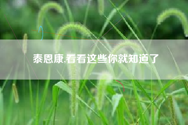 泰恩康,看看这些你就知道了