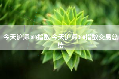 今天沪深300指数,今天沪深300指数交易总结
