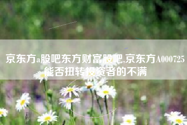 京东方a股吧东方财富股吧,京东方A000725能否扭转投资者的不满