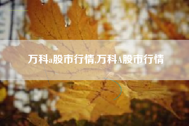 万科a股市行情,万科A股市行情