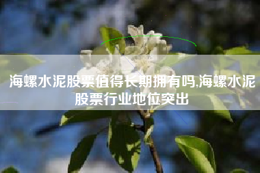 海螺水泥股票值得长期拥有吗,海螺水泥股票行业地位突出