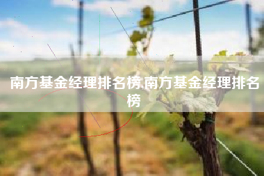 南方基金经理排名榜,南方基金经理排名榜