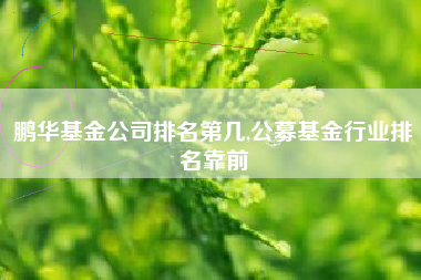 鹏华基金公司排名第几,公募基金行业排名靠前