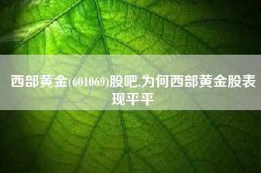 西部黄金(601069)股吧,为何西部黄金股表现平平