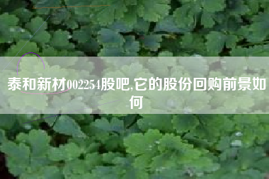 泰和新材002254股吧,它的股份回购前景如何