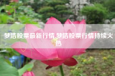 梦洁股票最新行情,梦洁股票行情持续火热