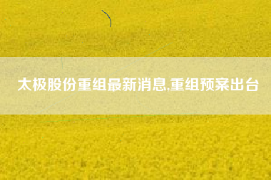 太极股份重组最新消息,重组预案出台