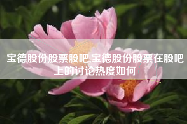宝德股份股票股吧,宝德股份股票在股吧上的讨论热度如何