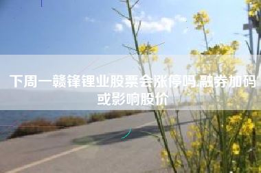 下周一赣锋锂业股票会涨停吗,融券加码或影响股价