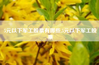 5元以下军工股票有哪些,5元以下军工股票