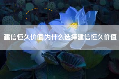 建信恒久价值,为什么选择建信恒久价值