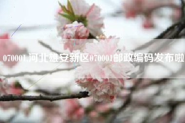 070001,河北雄安新区070001邮政编码发布啦