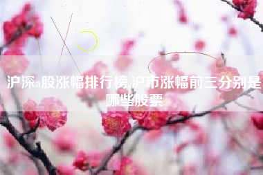 沪深a股涨幅排行榜,沪市涨幅前三分别是哪些股票