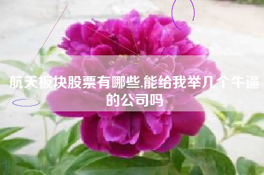 航天板块股票有哪些,能给我举几个牛逼的公司吗