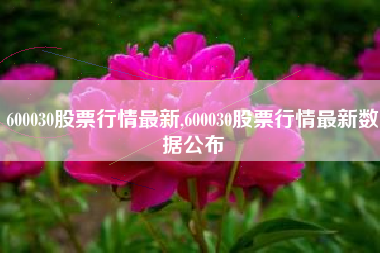 600030股票行情最新,600030股票行情最新数据公布