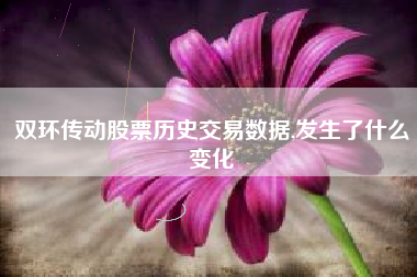 双环传动股票历史交易数据,发生了什么变化