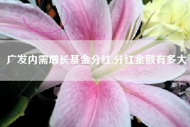 广发内需增长基金分红,分红金额有多大