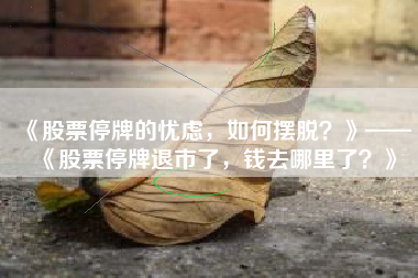 《股票停牌的忧虑，如何摆脱？》——《股票停牌退市了，钱去哪里了？》