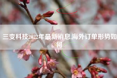 三变科技2022年最新消息,海外订单形势如何