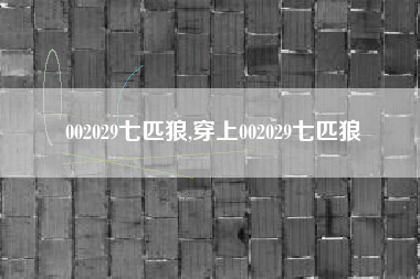 002029七匹狼,穿上002029七匹狼