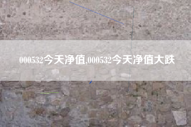 000532今天净值,000532今天净值大跌