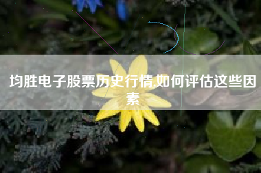 均胜电子股票历史行情,如何评估这些因素