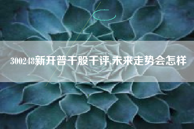 300248新开普千股千评,未来走势会怎样