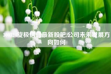 300324旋极信息最新股吧,公司未来发展方向如何