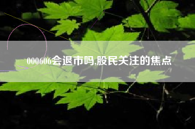 000606会退市吗,股民关注的焦点