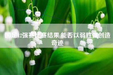 国足12强赛比赛结果,能否以弱胜强创造奇迹