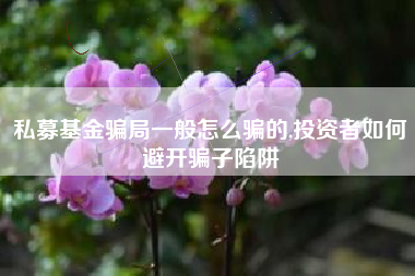 私募基金骗局一般怎么骗的,投资者如何避开骗子陷阱