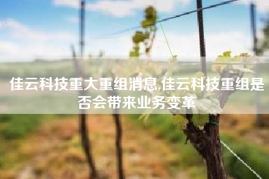 佳云科技重大重组消息,佳云科技重组是否会带来业务变革