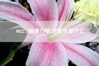 002273股票行情,这意味着什么