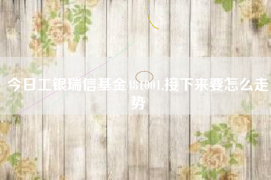 今日工银瑞信基金481001,接下来要怎么走势