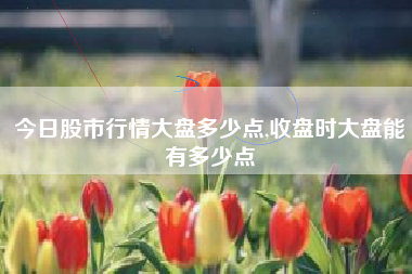 今日股市行情大盘多少点,收盘时大盘能有多少点